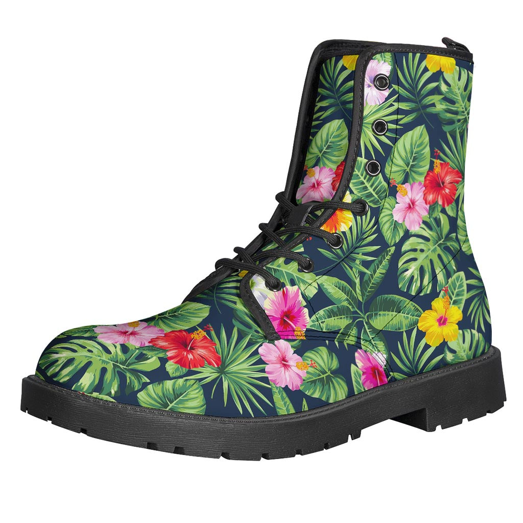 Tropical Hibiscus Flowers Pattern Print Backpack