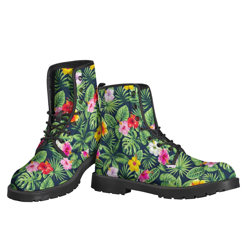 Tropical Hibiscus Flowers Pattern Print Backpack