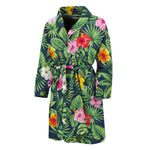 Tropical Hibiscus Flowers Pattern Print Men's Bathrobe