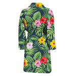 Tropical Hibiscus Flowers Pattern Print Men's Bathrobe