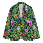 Tropical Hibiscus Flowers Pattern Print Men's Blazer