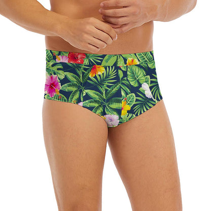 Tropical Hibiscus Flowers Pattern Print Men's Briefs