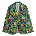 Tropical Hibiscus Flowers Pattern Print Men's Cotton Blazer