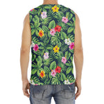 Tropical Hibiscus Flowers Pattern Print Men's Fitness Tank Top