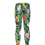 Tropical Hibiscus Flowers Pattern Print Men's leggings