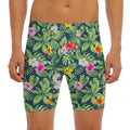 Tropical Hibiscus Flowers Pattern Print Men's Long Boxer Briefs