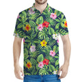 Tropical Hibiscus Flowers Pattern Print Men's Polo Shirt