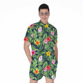 Tropical Hibiscus Flowers Pattern Print Men's Romper