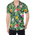 Tropical Hibiscus Flowers Pattern Print Men's Shirt