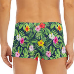 Tropical Hibiscus Flowers Pattern Print Men's Short Boxer Briefs