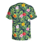 Tropical Hibiscus Flowers Pattern Print Men's Sports T-Shirt