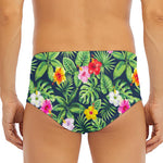 Tropical Hibiscus Flowers Pattern Print Men's Triangle Swim Briefs