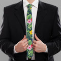 Tropical Hibiscus Flowers Pattern Print Necktie