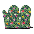 Tropical Hibiscus Flowers Pattern Print Oven Mitts