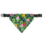 Tropical Hibiscus Flowers Pattern Print Over The Collar Dog Bandana
