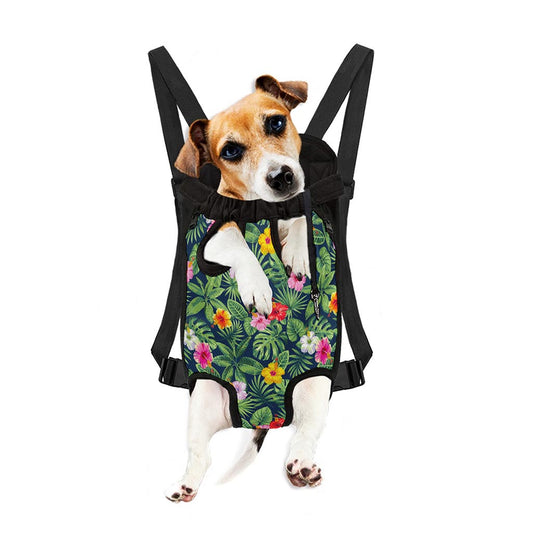 Tropical Hibiscus Flowers Pattern Print Pet Carrier Backpack