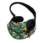 Tropical Hibiscus Flowers Pattern Print Pet Sling Carrier