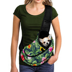 Tropical Hibiscus Flowers Pattern Print Pet Sling Carrier