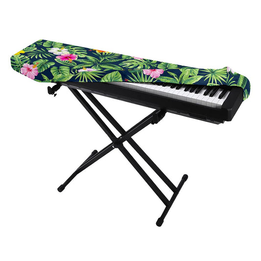 Tropical Hibiscus Flowers Pattern Print Piano Keyboard Cover