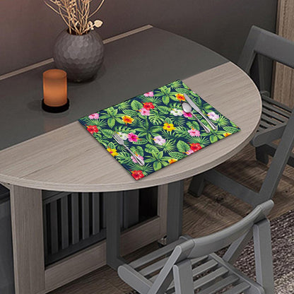 Tropical Hibiscus Flowers Pattern Print Placemat