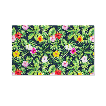 Tropical Hibiscus Flowers Pattern Print Polyester Flag
