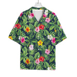 Tropical Hibiscus Flowers Pattern Print Rayon Hawaiian Shirt