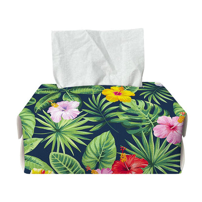 Tropical Hibiscus Flowers Pattern Print Rectangle Tissue Box Cover