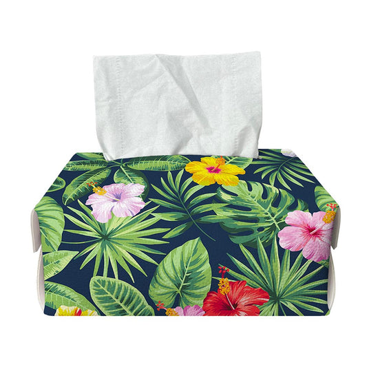 Tropical Hibiscus Flowers Pattern Print Rectangle Tissue Box Cover