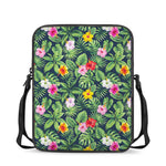 Tropical Hibiscus Flowers Pattern Print Rectangular Crossbody Bag