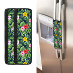 Tropical Hibiscus Flowers Pattern Print Refrigerator Handle Covers