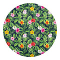 Tropical Hibiscus Flowers Pattern Print Round Blanket
