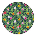 Tropical Hibiscus Flowers Pattern Print Round Floor Mat
