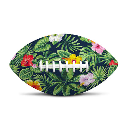 Tropical Hibiscus Flowers Pattern Print Rugby Ball