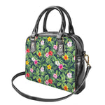 Tropical Hibiscus Flowers Pattern Print Shoulder Handbag