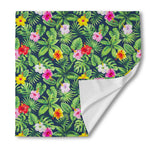 Tropical Hibiscus Flowers Pattern Print Silk Bandana