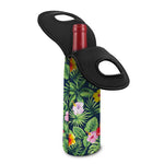 Tropical Hibiscus Flowers Pattern Print Single Neoprene Wine Tote