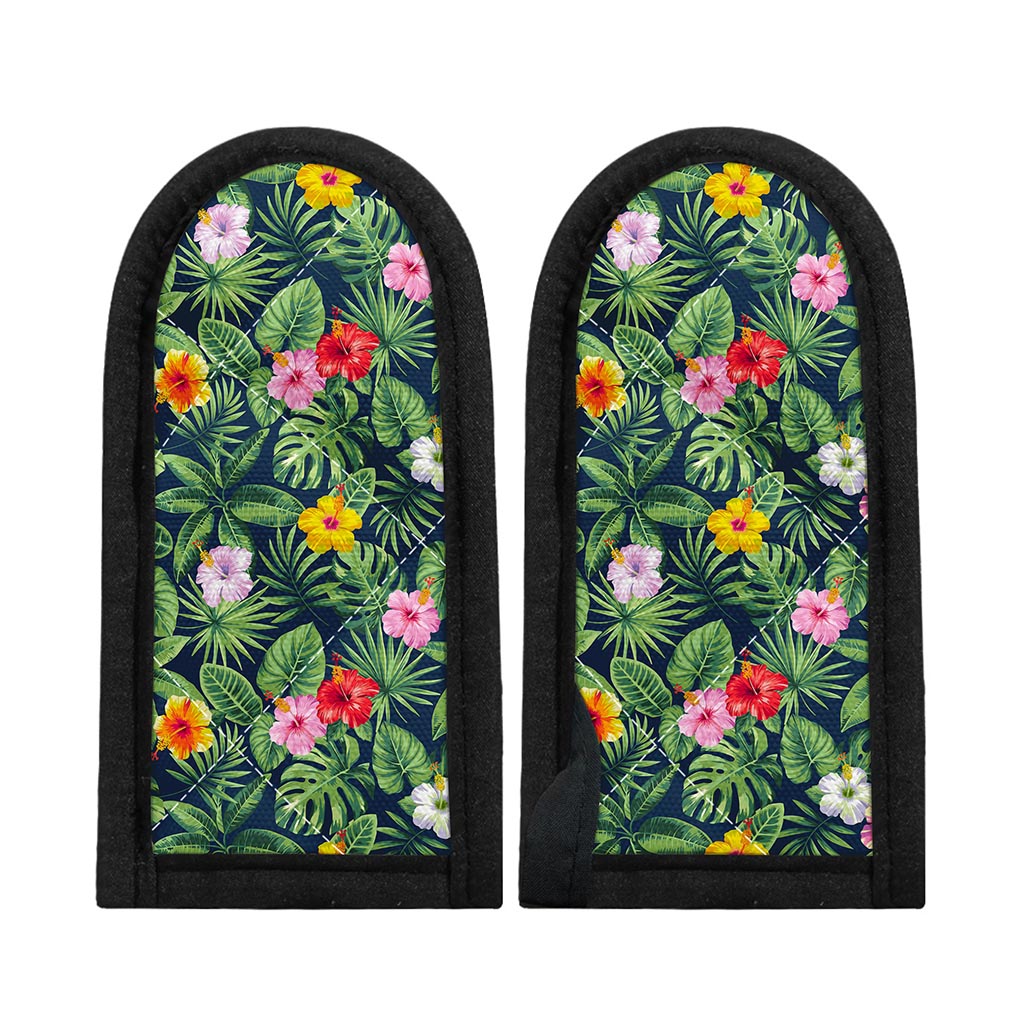 Tropical Hibiscus Flowers Pattern Print Skillet Handle Cover
