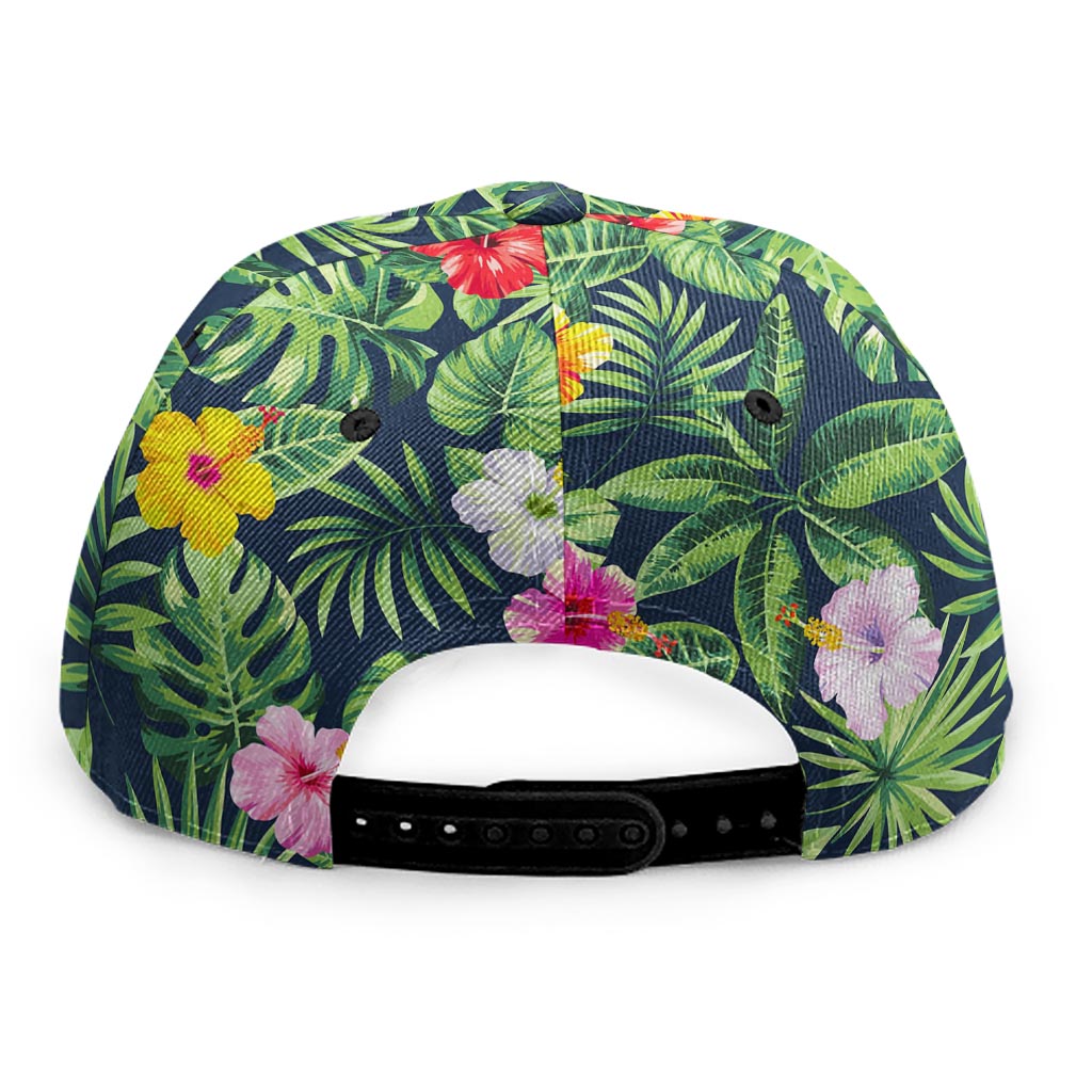 Tropical Hibiscus Flowers Pattern Print Snapback Cap