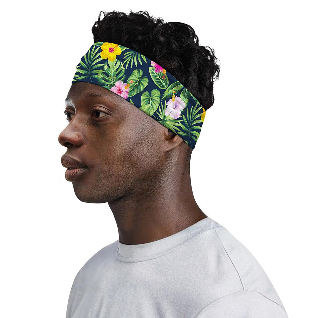 Tropical Hibiscus Flowers Pattern Print Sports Headband
