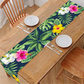 Tropical Hibiscus Flowers Pattern Print Table Runner