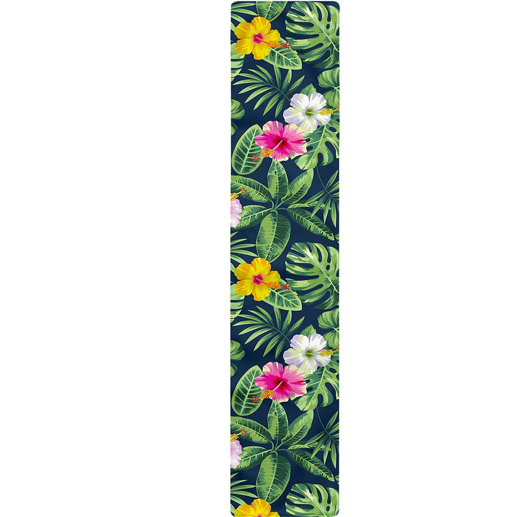 Tropical Hibiscus Flowers Pattern Print Table Runner