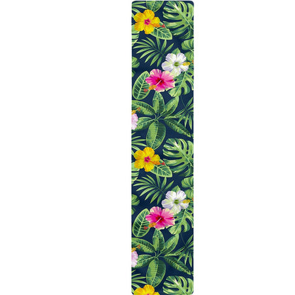 Tropical Hibiscus Flowers Pattern Print Table Runner