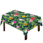 Tropical Hibiscus Flowers Pattern Print Tablecloth