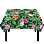 Tropical Hibiscus Flowers Pattern Print Tablecloth