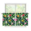 Tropical Hibiscus Flowers Pattern Print Tier Curtains