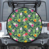 Tropical Hibiscus Flowers Pattern Print Tire Cover