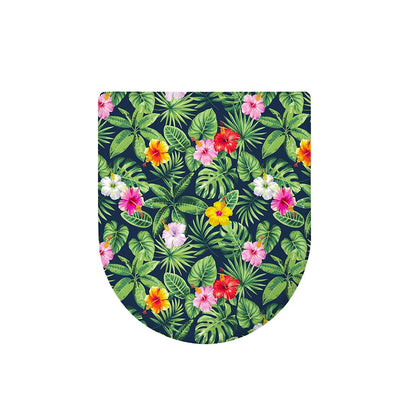 Tropical Hibiscus Flowers Pattern Print Toilet Lid Cover