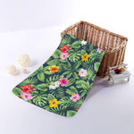 Tropical Hibiscus Flowers Pattern Print Towel