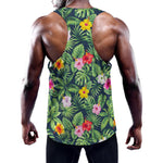 Tropical Hibiscus Flowers Pattern Print Training Tank Top