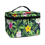 Tropical Hibiscus Flowers Pattern Print Travel Makeup Bag